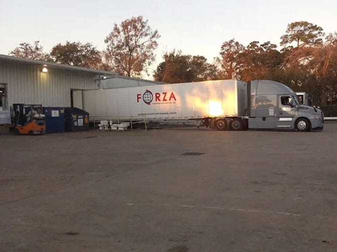 Truck unloading at the loading dock at Moore Supply Co. Memorial City TX